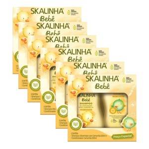 Kit Shampoo + Condicionador Skalinha Baby Camomila Cx Com 6 Unidades