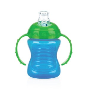 Copo Com Alça E Bico De Silicone 240ml Azul/Verde
