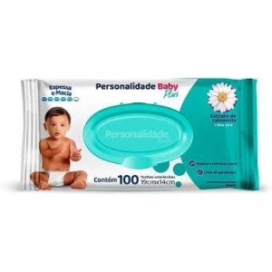 Toalha Umedecida Personalidade Baby Plus com 100