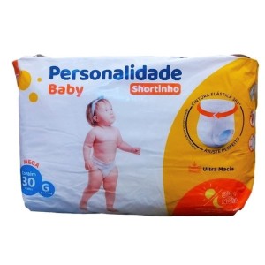 Fralda Shortinho Personalidade Baby G com 30