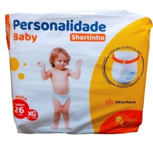 Fralda Shortinho Personalidade Baby XG com 26